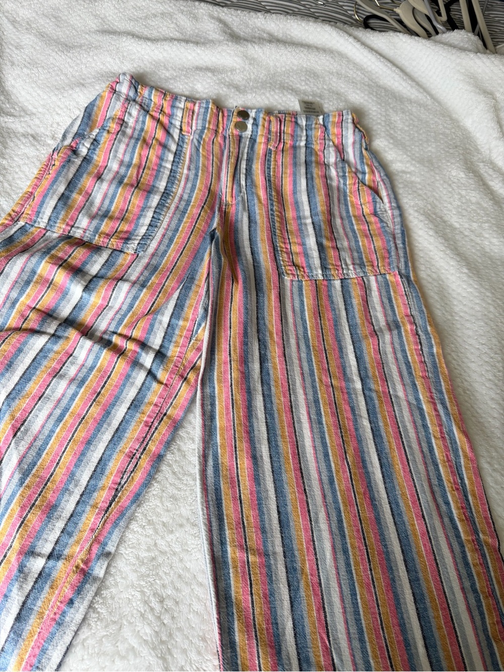 Seven7 Multi-Color Vertical Stripe Cropped Pants